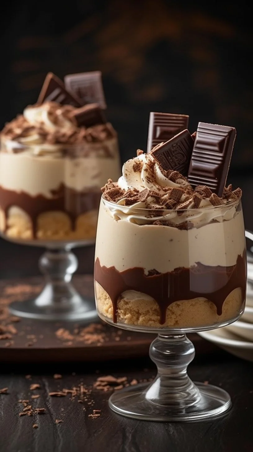 Delicious ultra light coffee mousse dessert in a glass