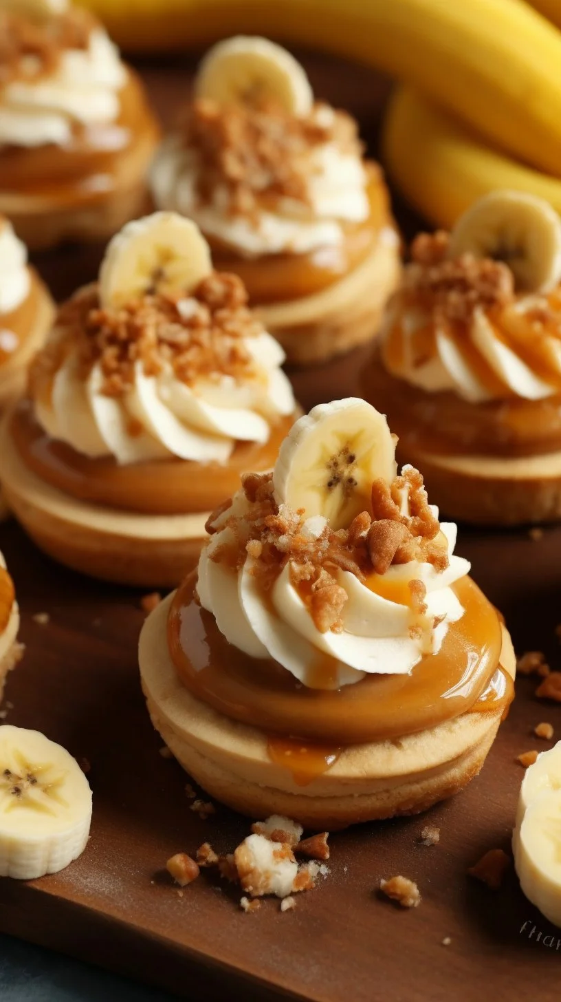 Vegan Banoffee Pie Cookies on a plate, showcasing a delicious plant-based dessert.