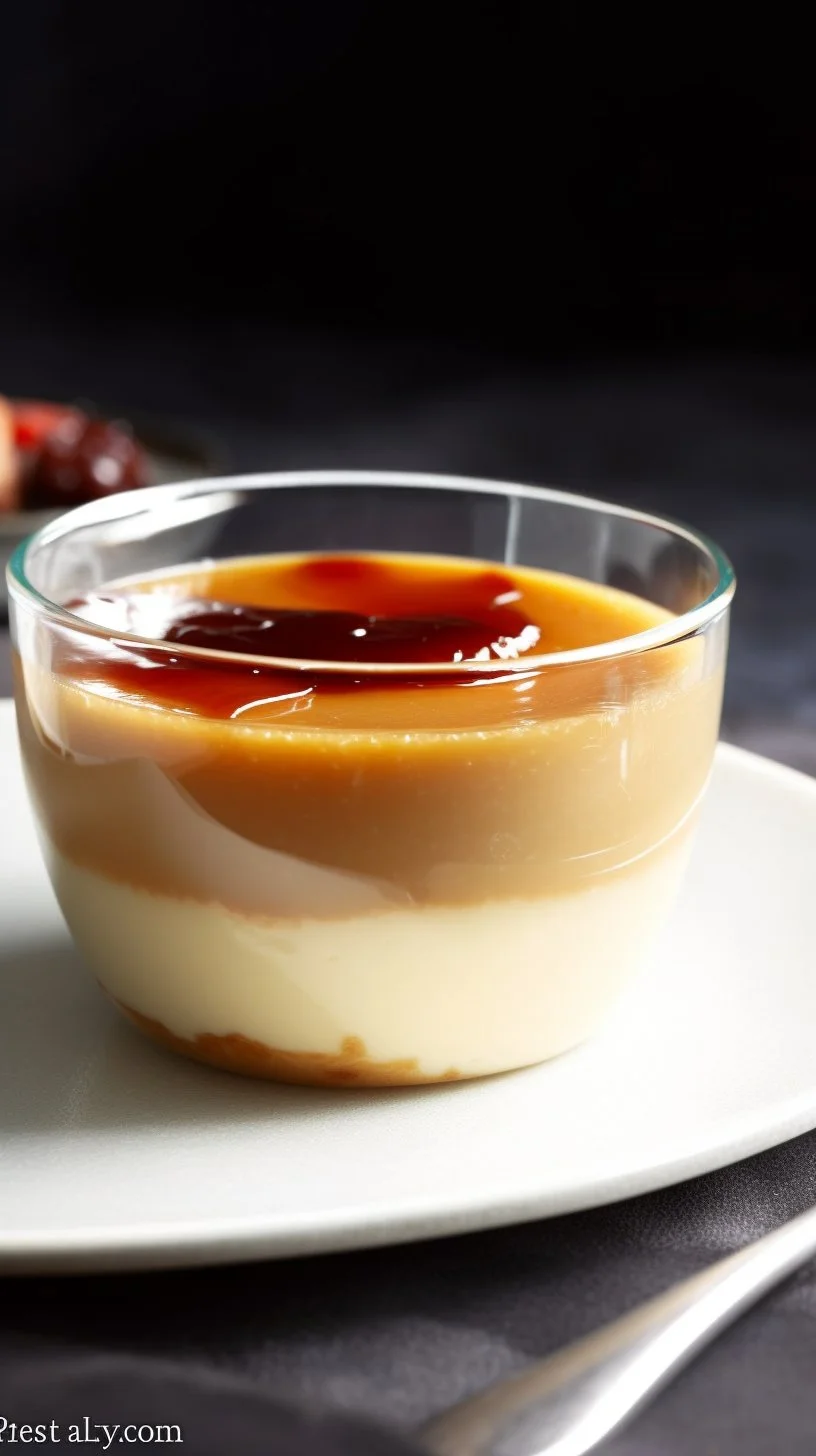 Delicious vegan crème brûlée dessert in a ramekin
