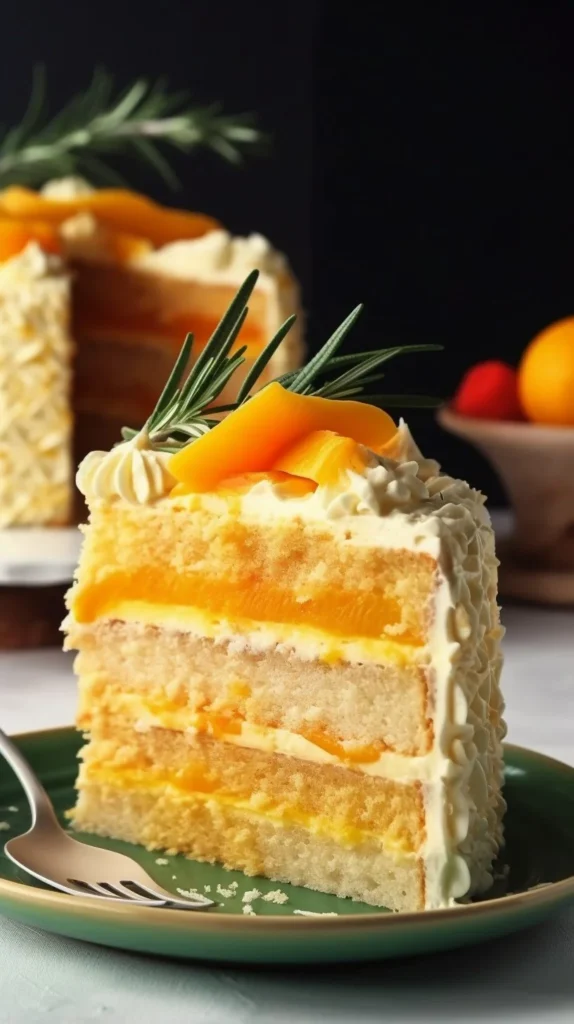 Delicious Vegan Mango Coconut Cake with tropical flavors and a vegan twist
