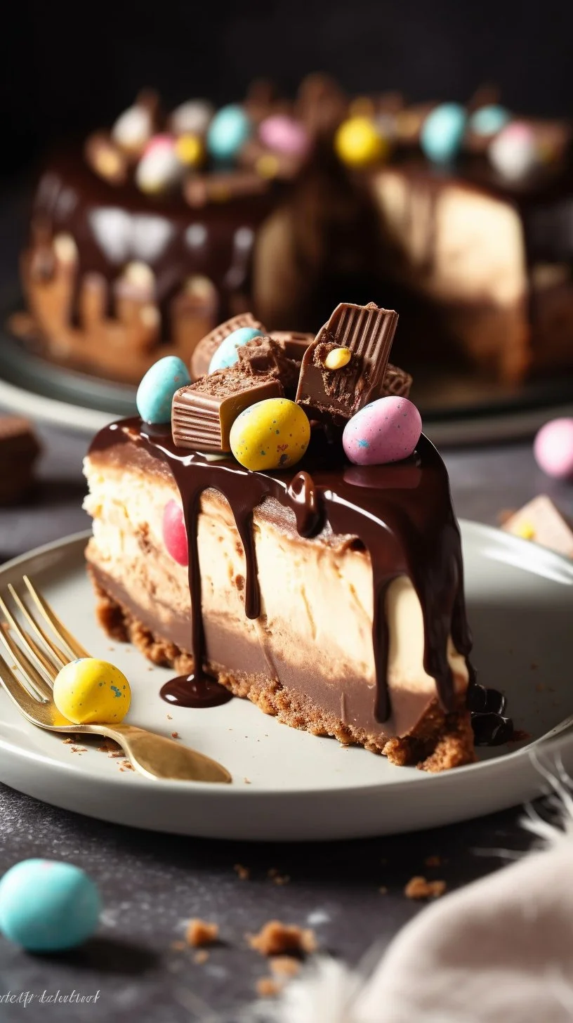 Vegan Mini Egg Cheesecake topped with fresh fruit and a crumbly crust