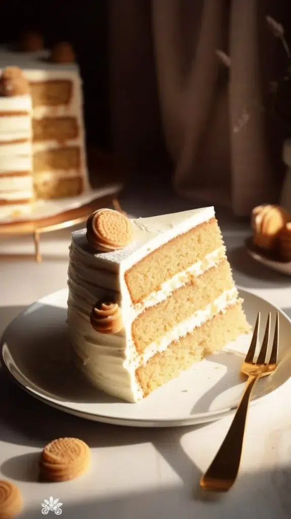 Vegan Vanilla Oreo Cake topped with crushed Oreos and vanilla frosting
