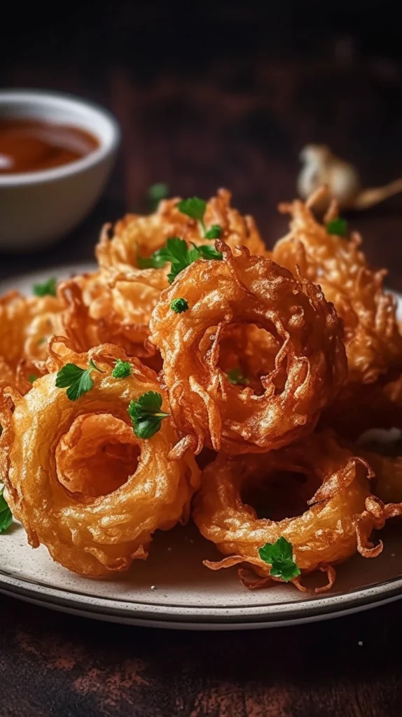 Air fryer crispy mini blooming onions served on a plate