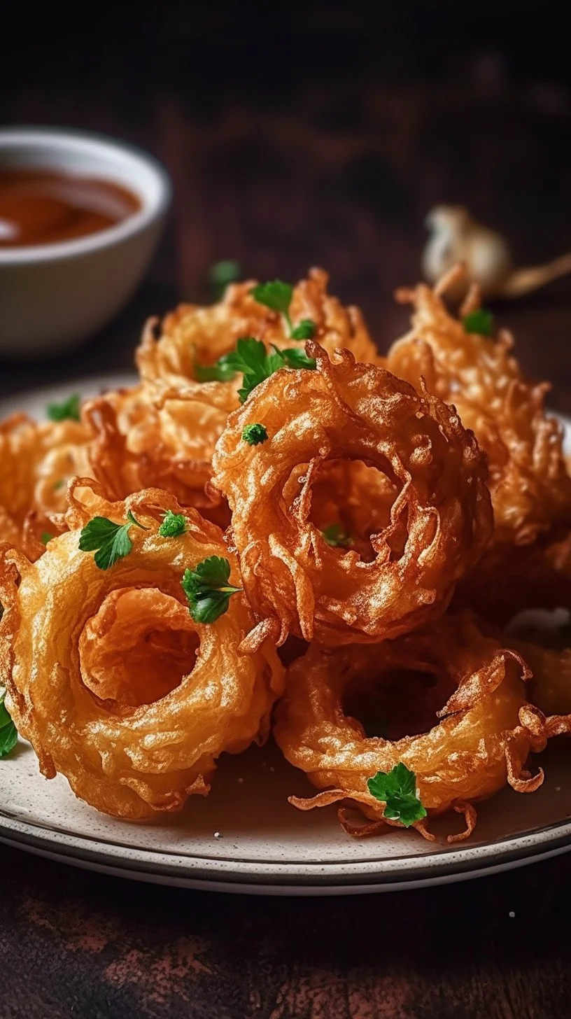 Air fryer crispy mini blooming onions served on a plate