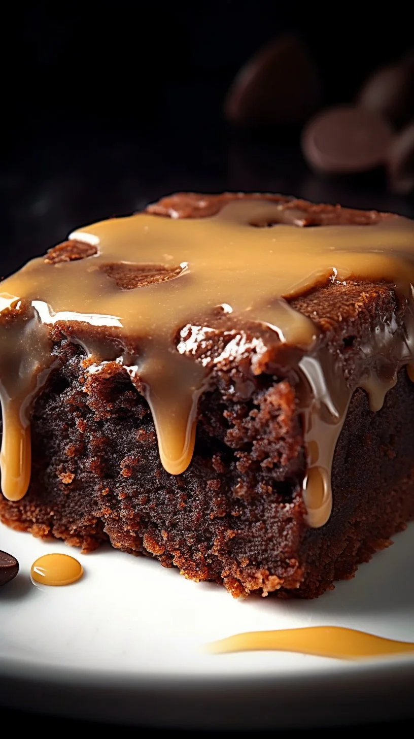 Homemade banana bread brownies topped with chocolate