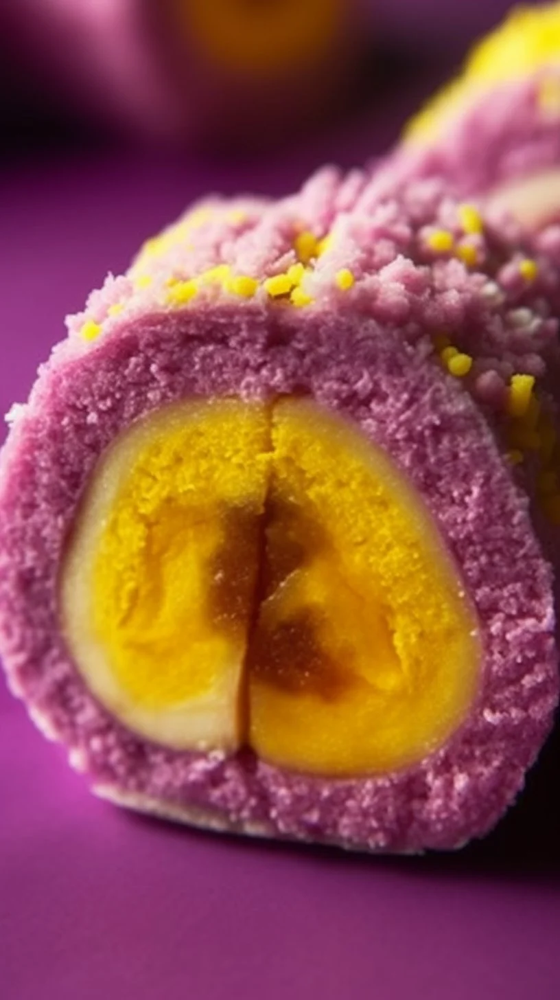 Delicious Banana Mochi Bites arranged on a plate, showcasing their chewy texture.