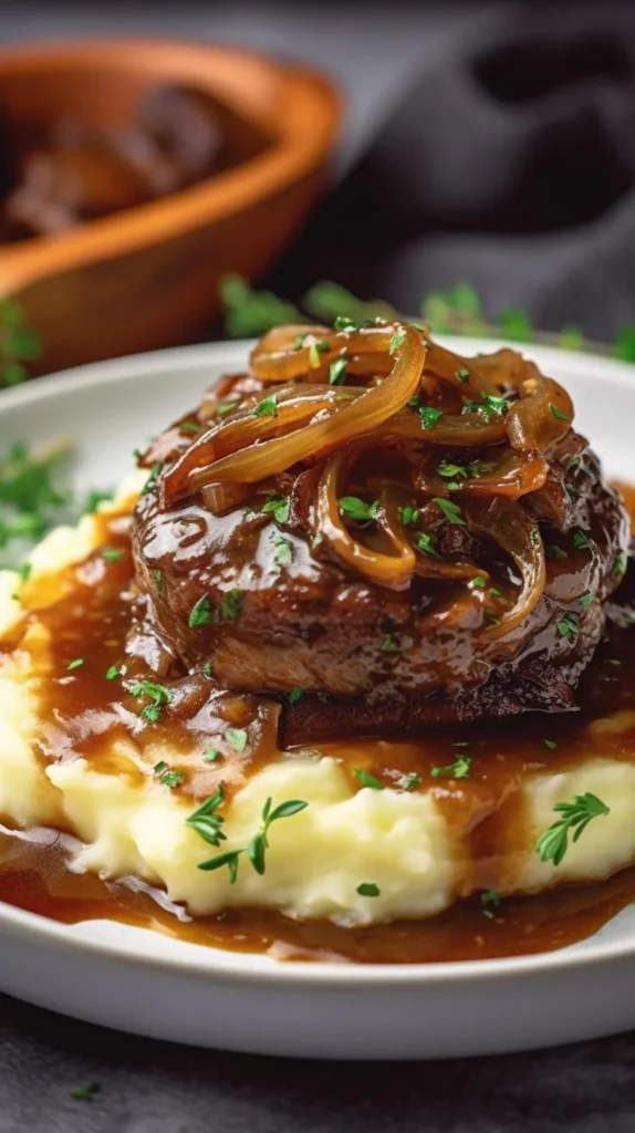 Delicious beef liver and onions dish served on a plate