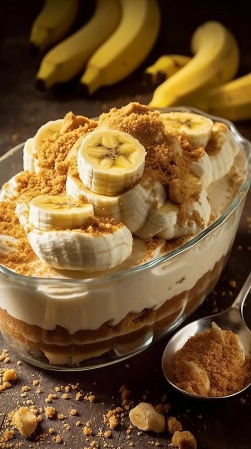 Delicious Biscoff Banana Pudding served in a dessert bowl