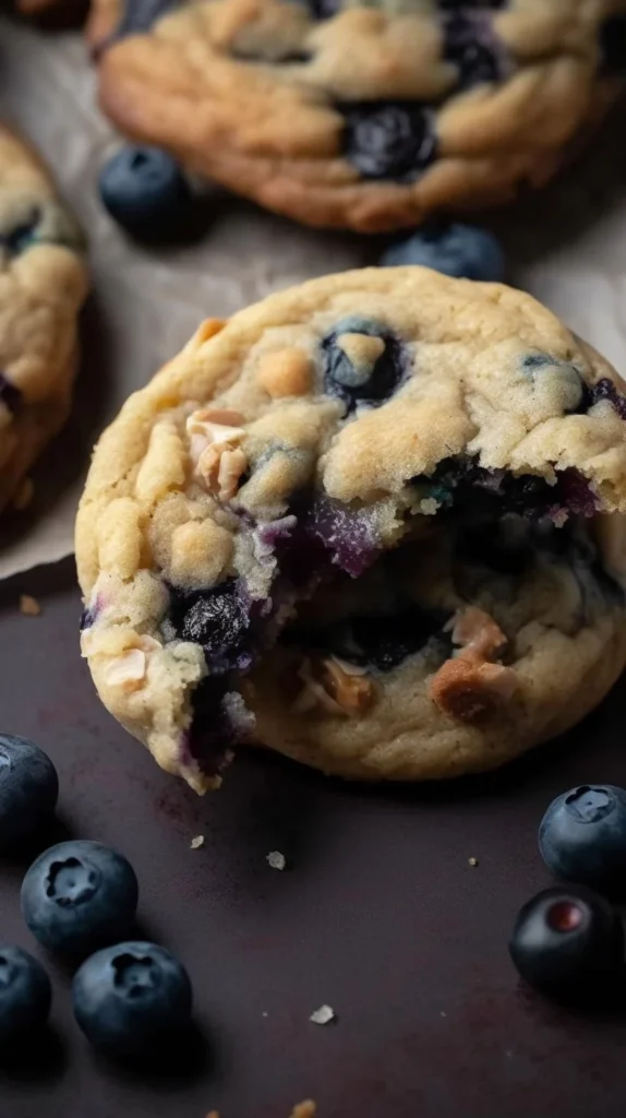 Delicious blueberry muffin cookies fresh out of the oven