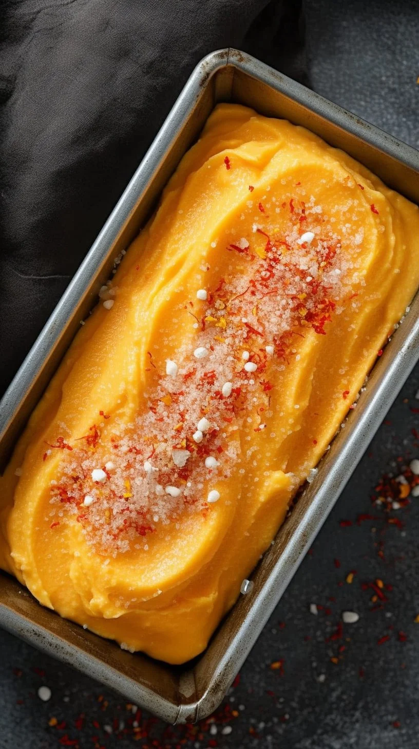 Chili Lime Mango Sorbet in a serving bowl topped with lime zest