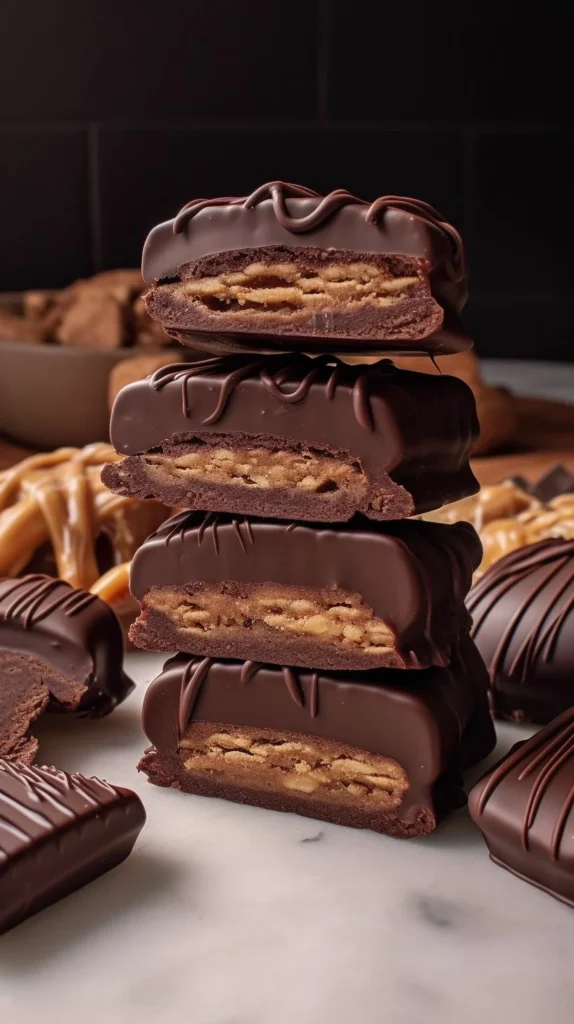 Delicious chocolate peanut butter cookies fresh out of the oven