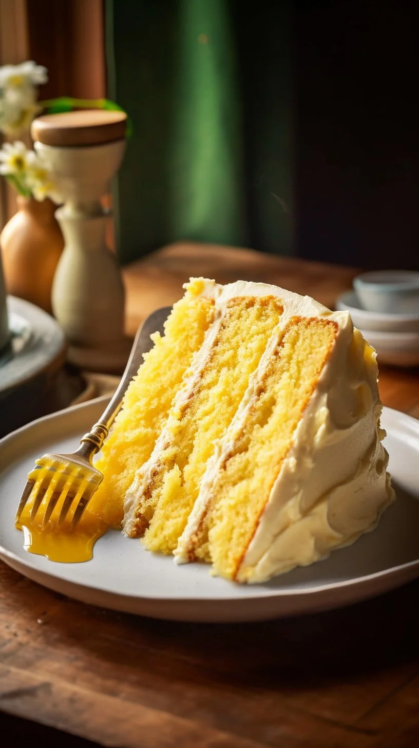 Delicious Cornbread Cake with Whipped Honey Buttercream Frosting