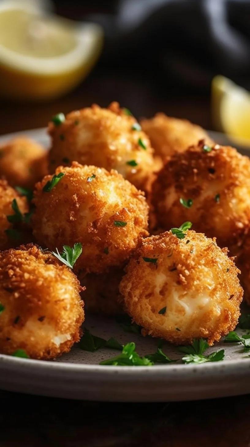 Deliciously prepared crab balls served as a tasty appetizer