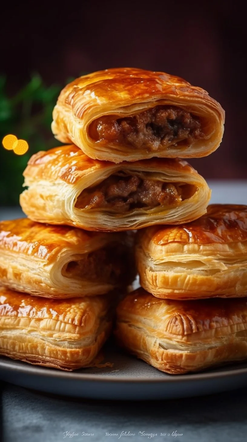 Deliciously baked Easy Christmas Sausage Rolls ready for the holiday feast