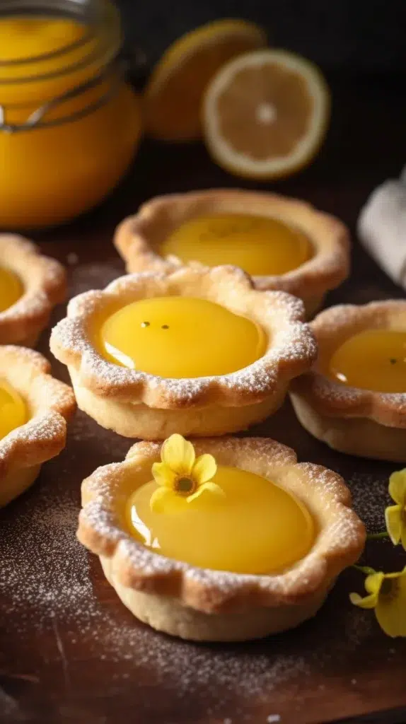 Delicious easy lemon curd tartlets topped with fresh berries