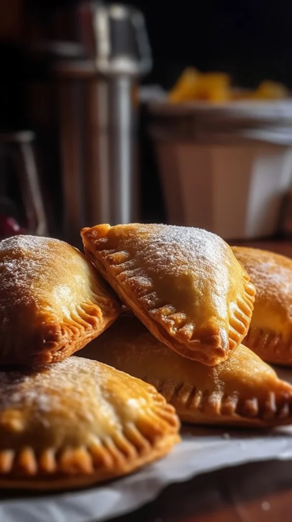 Delicious fried pies served on a plate, showcasing crispy golden crusts and sweet fillings.