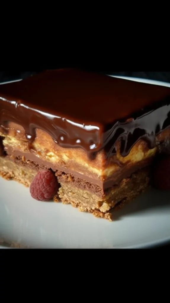 Delicious slice of Grandma's homemade cake with frosting and fresh berries