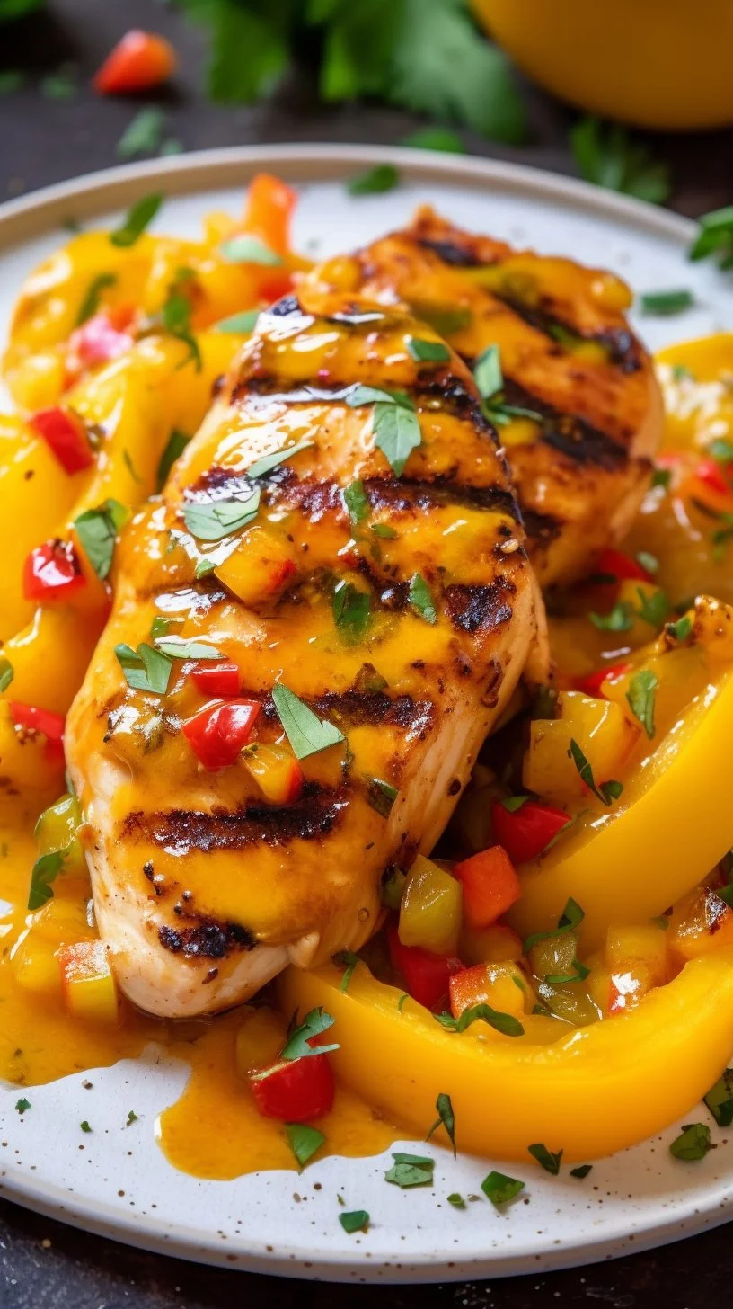 Grilled Mango Pineapple Chicken with vibrant tropical flavors