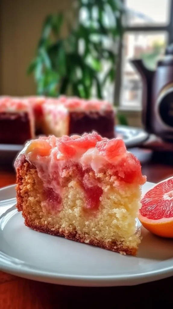 A slice of Hawaiian Guava Cake topped with fresh guava slices and whipped cream.