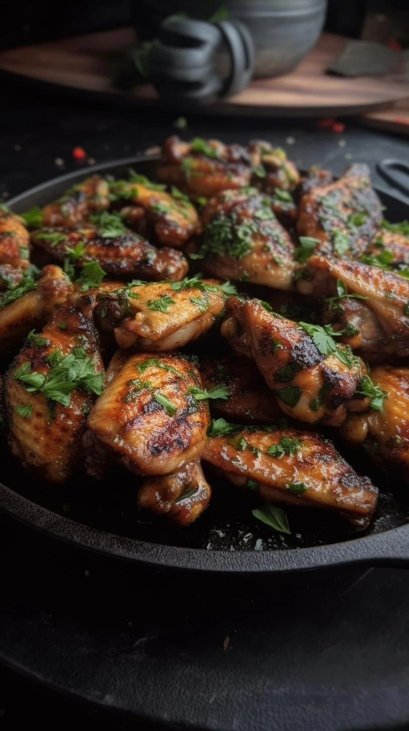 Delicious Jalapeño Lime Chicken Wings on a platter, garnished and ready to serve.