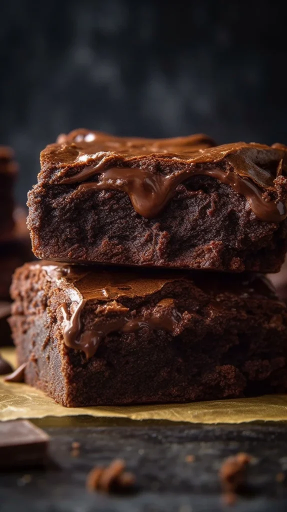 Decadent keto brownies on a white plate garnished with nuts and chocolate