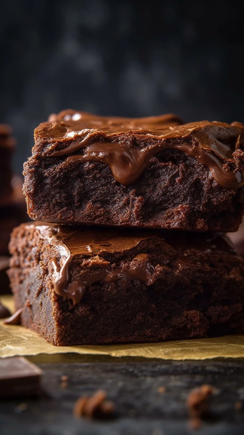 Decadent keto brownies on a white plate garnished with nuts and chocolate
