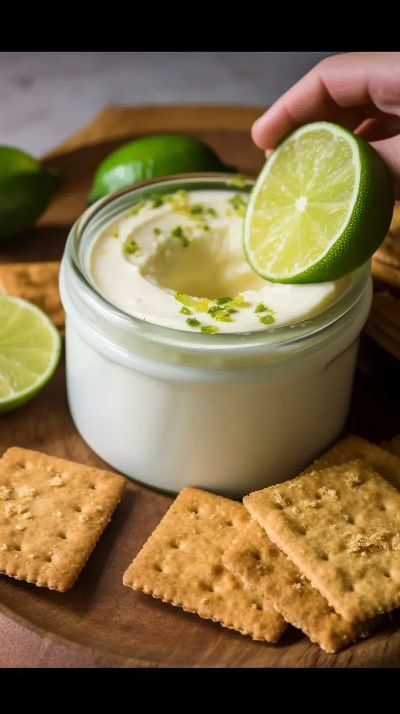 Delicious Key Lime Pie Cheesecake Dip served with graham crackers.