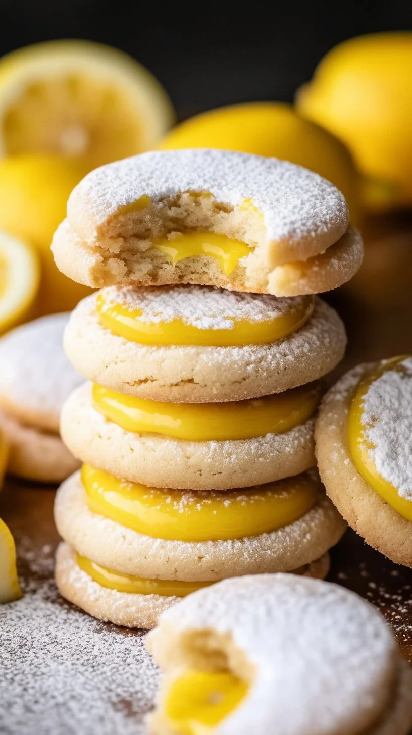 Freshly baked lemon curd cookies with a tangy lemon glaze