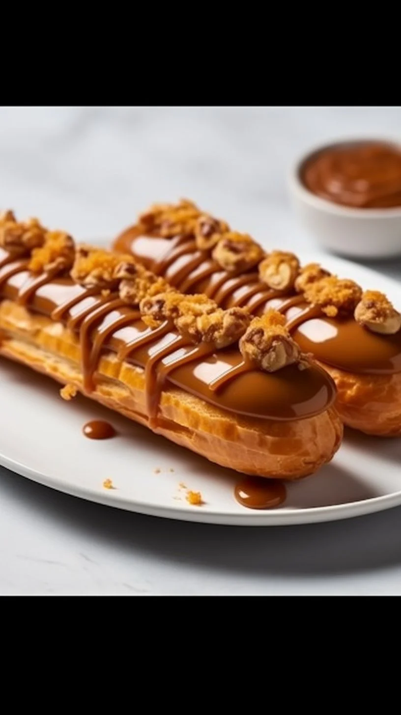 Lightning dessert with speculoos and gourmet caramel drizzles.