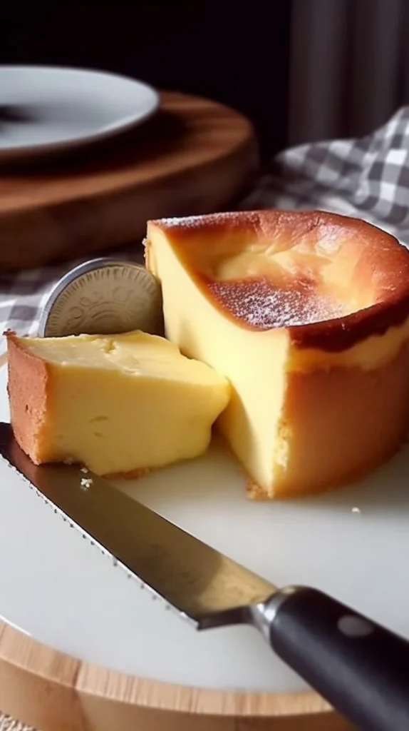 Loaf pan Basque cheesecake with a caramelized top and creamy texture