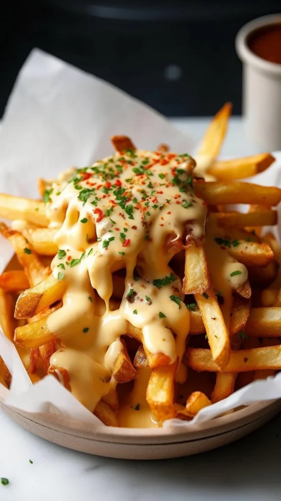 Delicious Louisiana Voodoo Fries topped with spicy seasonings and herbs