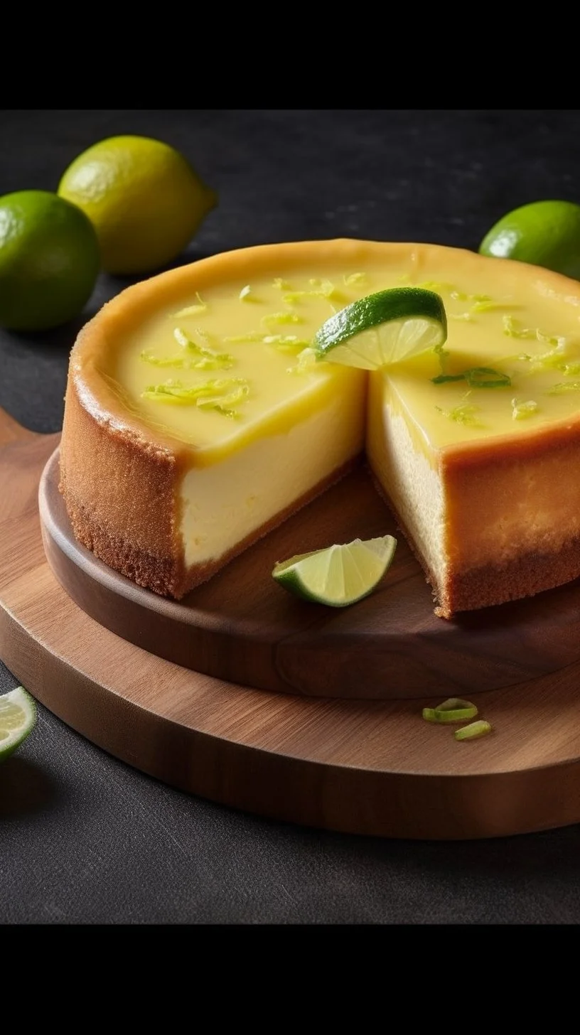 Slice of Magic Lime Cake with vibrant lime frosting and zest garnishing