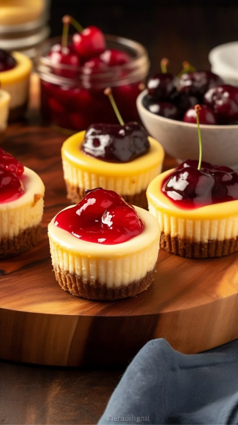 Delicious mini cheesecakes served on a platter, perfect for dessert lovers