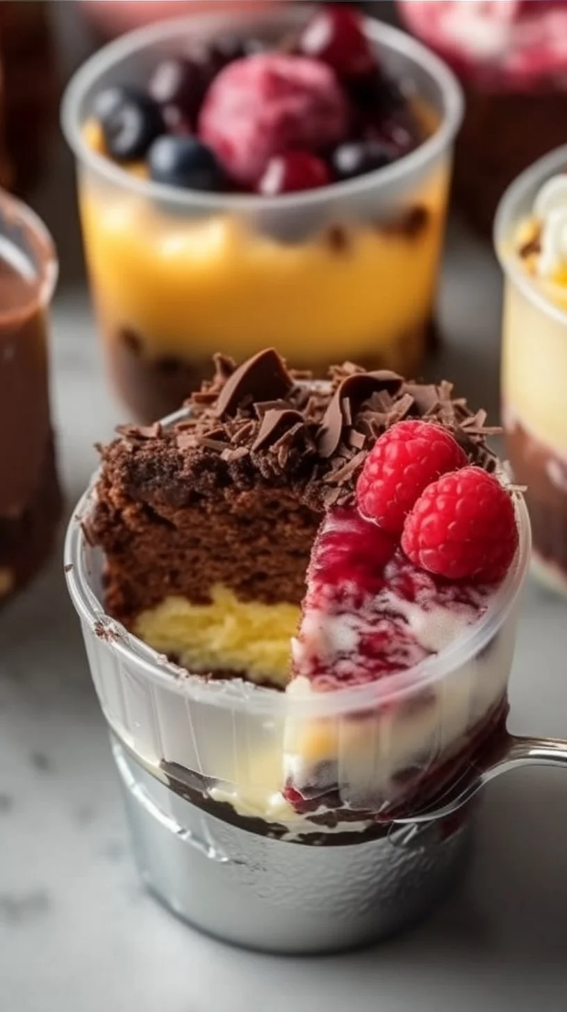 Mini Chocolate Flan Three Milks served in a dessert cup