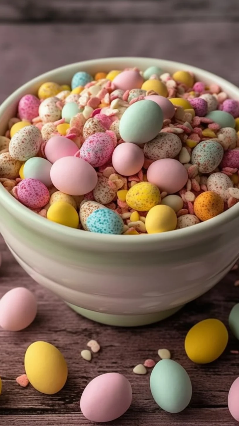 Delicious mini egg cheesecake topped with chocolate and mini eggs