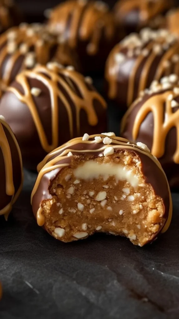 No-bake cottage cheese and peanut butter bites on a plate