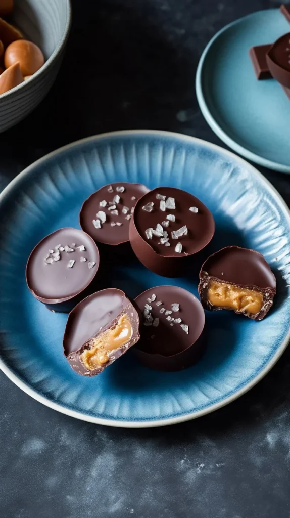 No Bake Peanut Butter Oat Cups with oats and chocolate on a plate