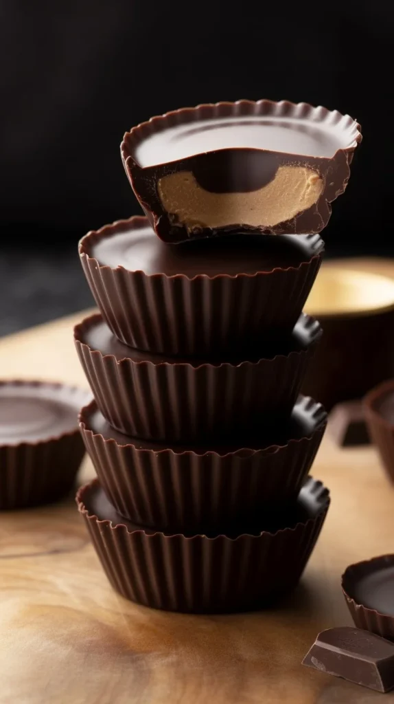 Delicious Peanut Butter Cups made with rich chocolate and creamy peanut butter