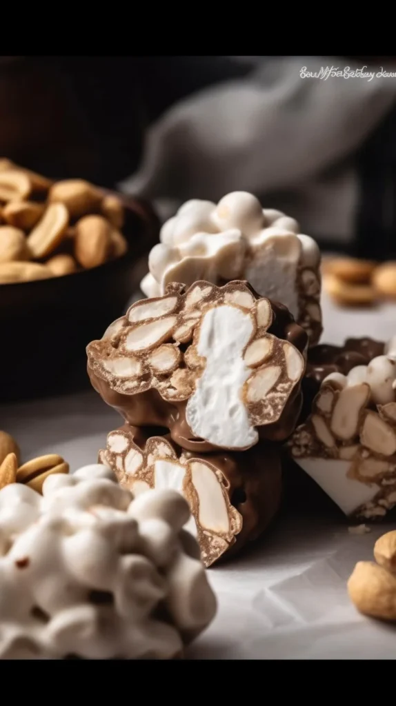 Peanut Marshmallow Clusters featuring crunchy peanuts and soft marshmallows