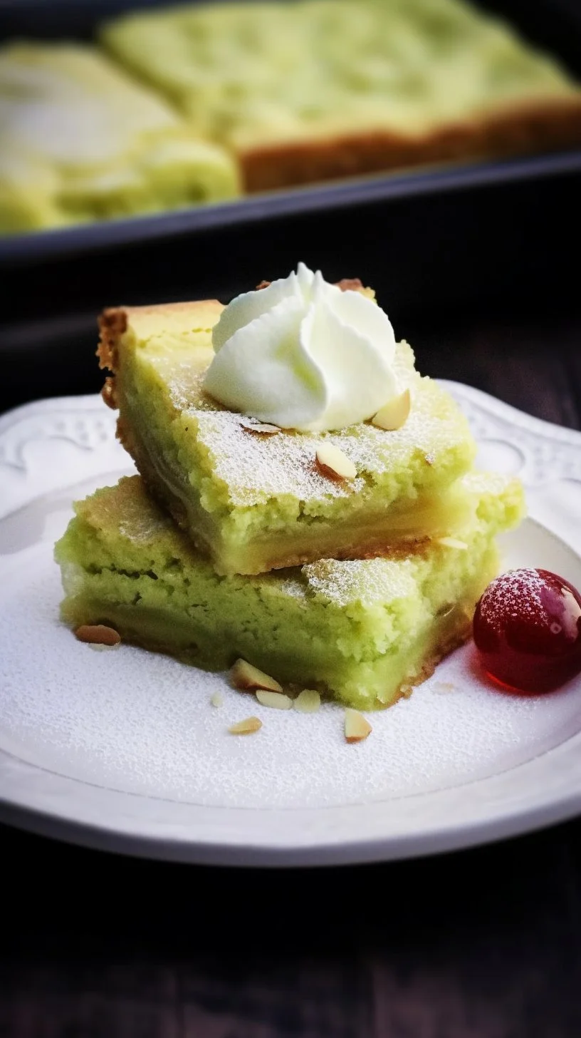 Pistachio Sticky Butter Cake topped with nuts and syrup