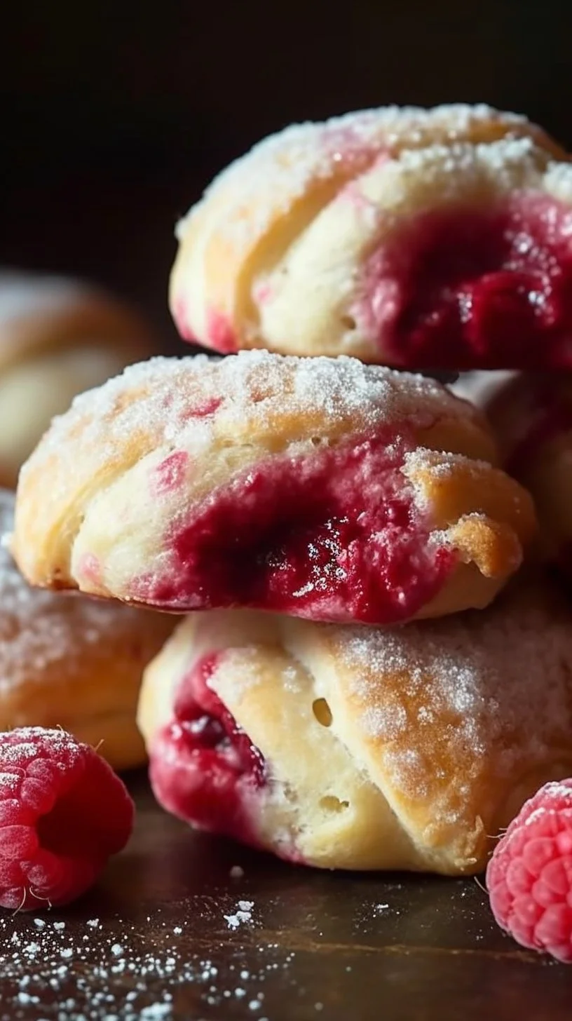 Delicious Raspberry Cream Cheese Bites served on a platter