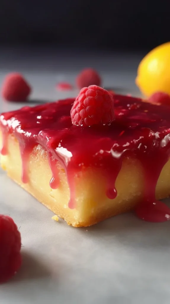 Delicious Raspberry Lemonade Bars served on a white plate
