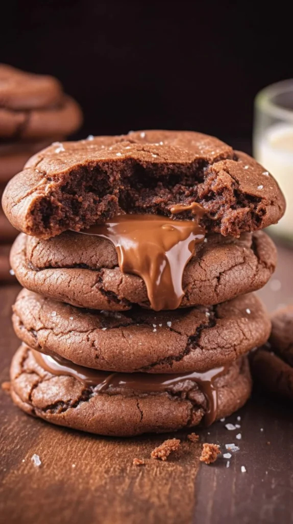 Freshly baked Rolo Cookies with gooey caramel filling and chocolate chips.