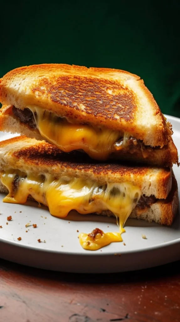Smashburger Grilled Cheese with Special Sauce on a wooden table