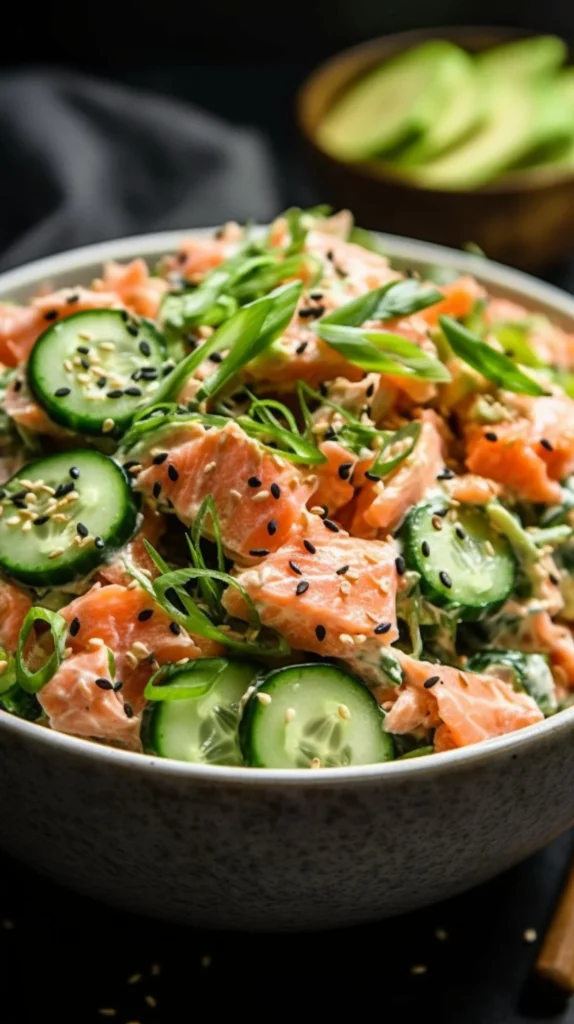 So Fresh Cucumber California Roll Salad with fresh ingredients and vibrant colors