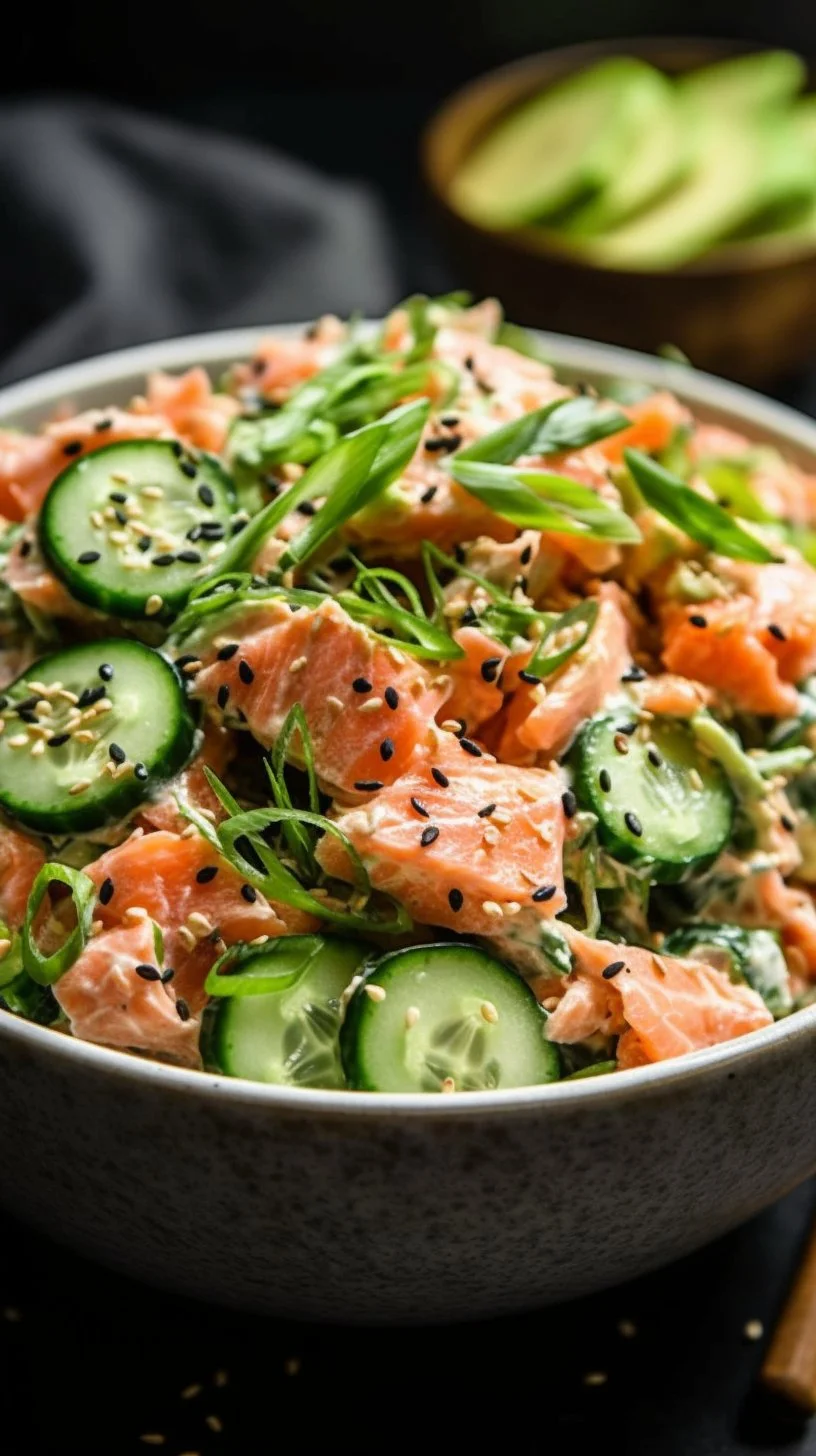 So Fresh Cucumber California Roll Salad with fresh ingredients and vibrant colors