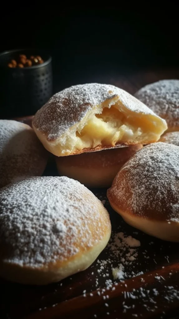 Fluffy stovetop custard cream buns fresh out of the pan