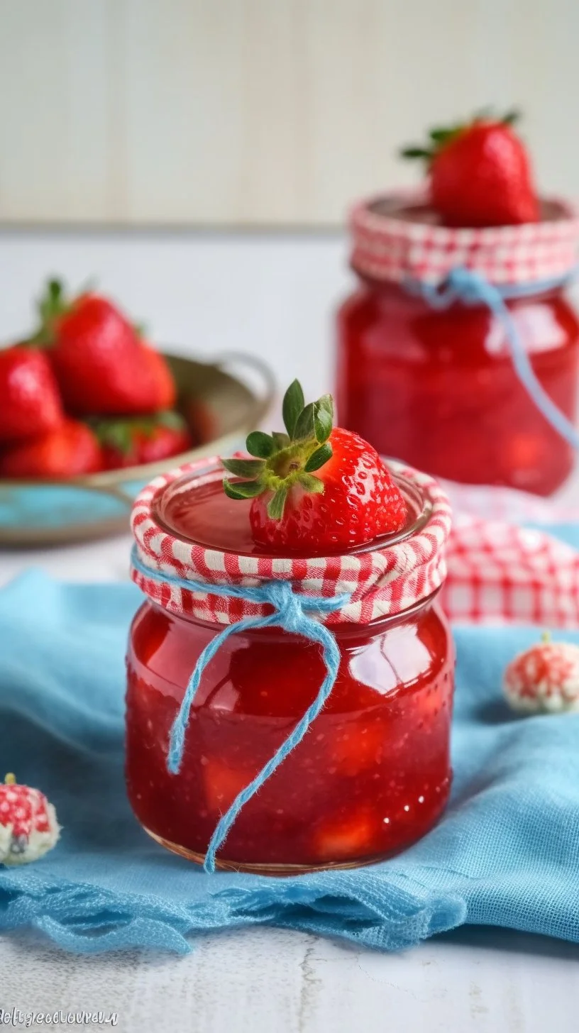 Delicious strawberry pie filling made with fresh strawberries and sugar