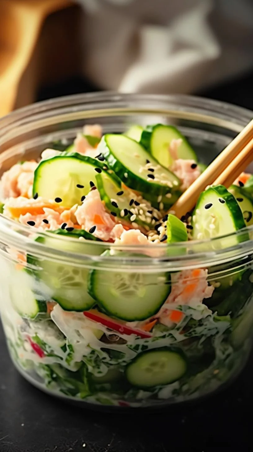 Sushi Cucumber Salad with fresh ingredients and vibrant colors