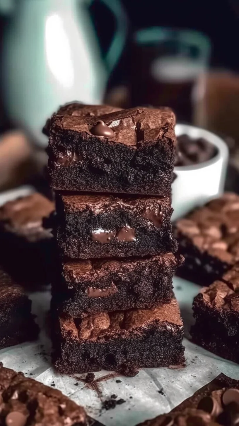 Delicious zero sugar brownies on a plate garnished with nuts and chocolate.